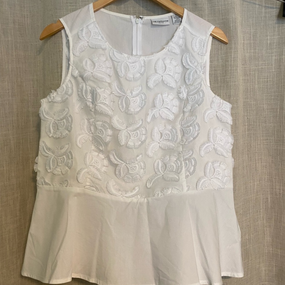 Liz Claiborne White Blouse Elegant Design